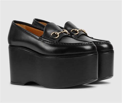 gucci calfskin horsebit platform loafers|gucci platform horsebit loafers.